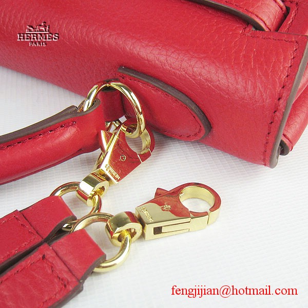 Hermes Kelly 32cm Togo Leather Bag Red 6108 Gold Hardware